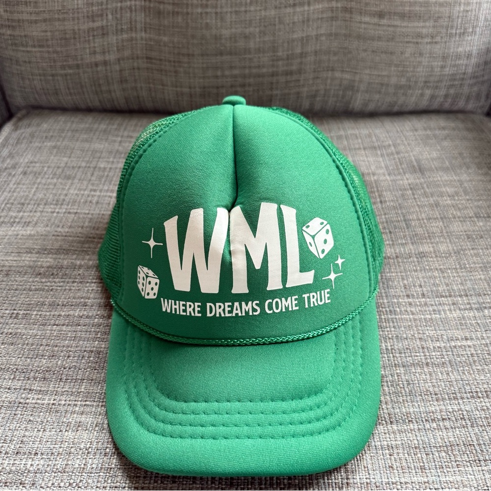 Wish Me Luck Green Trucker Hat - "Where Dreams Come True"